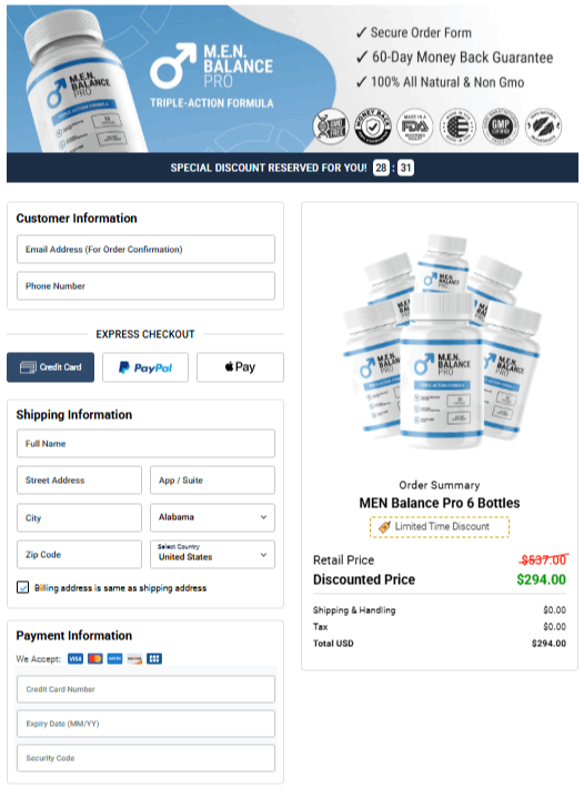 Men Balance Pro official website